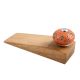 Orange And Black Etched Ceramic Wooden Door Stopper
